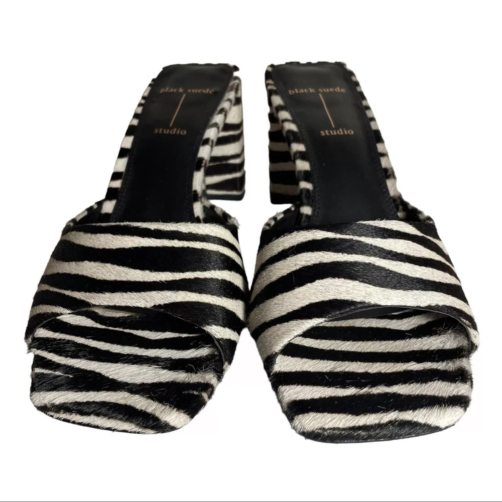 Black Suede Studios Zebra Mules Size 7 - Picture 4 of 10
